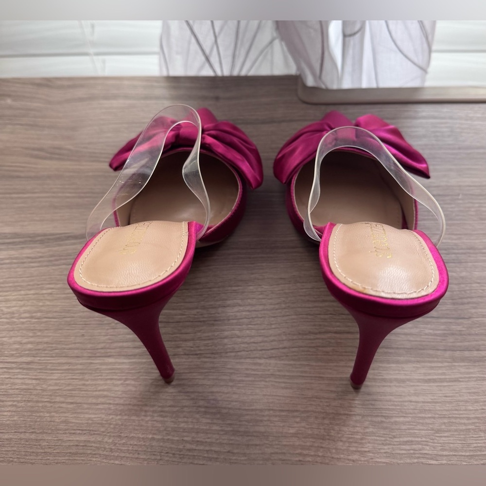 Shoe Dazzle Magenta Bow Heels Size 6 - Picture 4 of 14